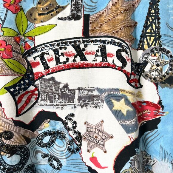 Don't Mess With Texas Women's Graphic 3/4 Sleeve T-Shirt Size Large - Picture 2 of 4